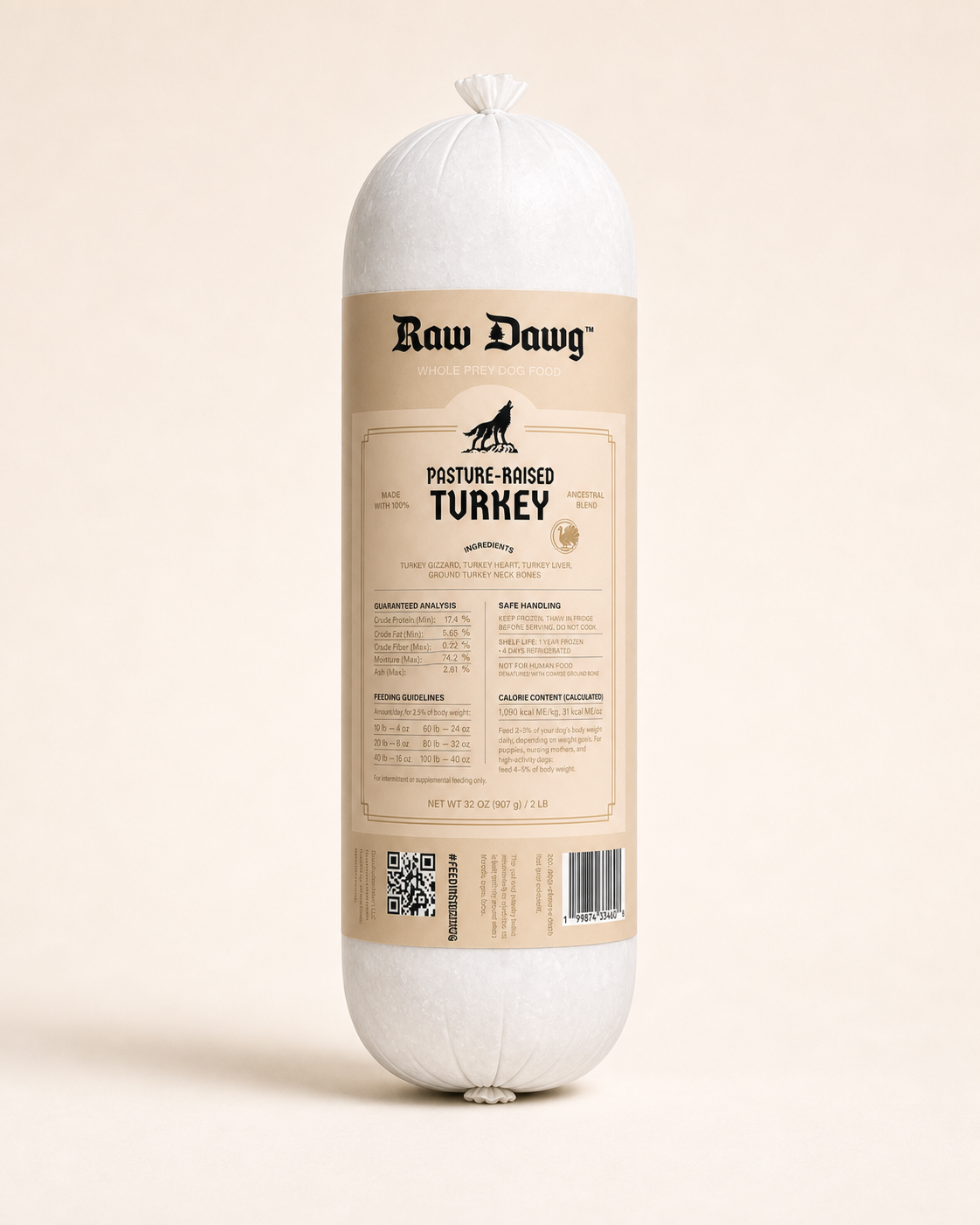 Raw Dawg Ancestral Blend Pasture-Raised Turkey 2 lb chub